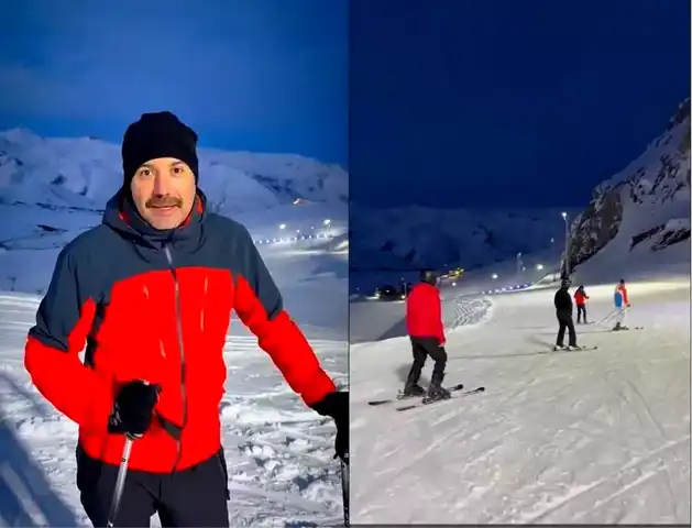 Hakkari'de Gece Kayak Heyecanı Başladı!